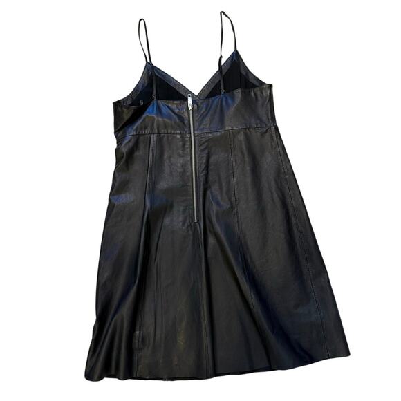The Kooples Black Leather Slip Dress Size 3‎ EU - Picture 2 of 5